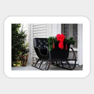 Antique Sleigh On The Porch Sticker